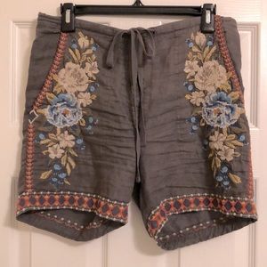 Johnny Was Embroidered Shorts